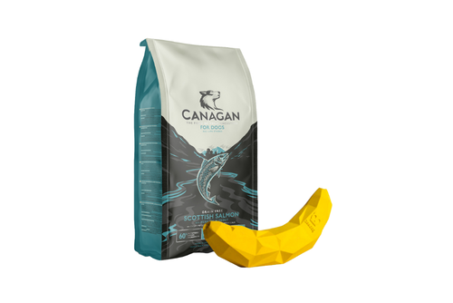 COMBO! SUPER BANANA Gioco + Canagan Salmone Scozzese per Cani