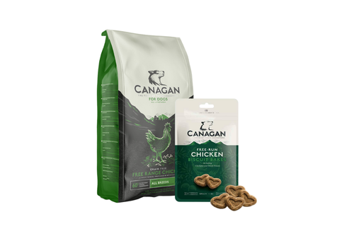 COMBO! Canagan Pollo Ruspante per Cani + Canagan Biscuit Bakes 150 gr