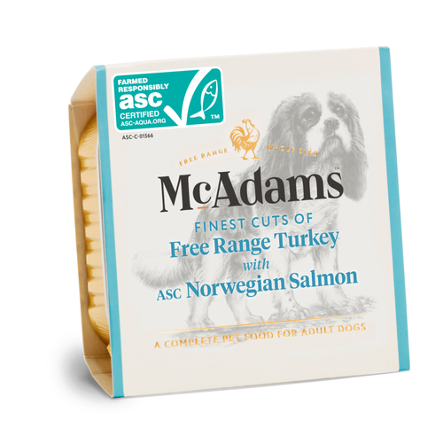 McAdams Tacchino Ruspante con  MSC Salmone Norvegese Umido per cani
