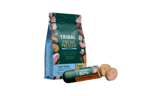 COMBO! TRIBAL Pressato a freddo Puppy Tacchino + TRIBAL Salamotto Gourmet 80% Tacchino 300 gr