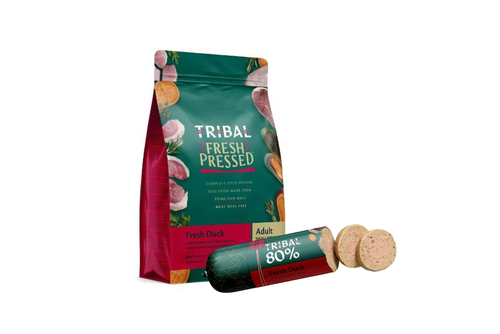 COMBO! TRIBAL Pressato a freddo Small Breeds Anatra + TRIBAL Salamotto Gourmet 80% Anatra 300 gr