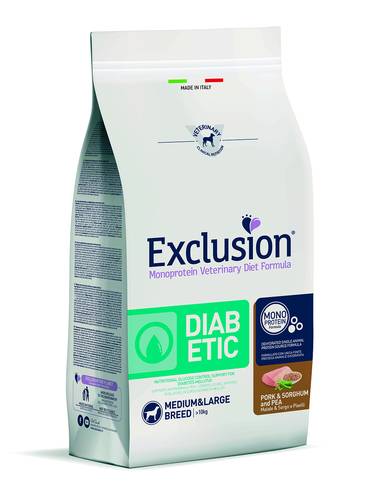 EXCLUSION Diabetic Maiale e Sorgo Medium / Large Breed