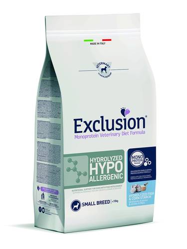 EXCLUSION Hydrolizzato Hypo Pesce e Mais small Breed
