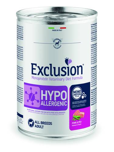 EXCLUSION Hypoallergenico Maiale e Piselli 400g