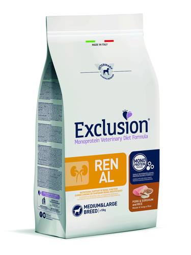 EXCLUSION Renal Maiale,Sorgo e Riso Medium/Large Breed