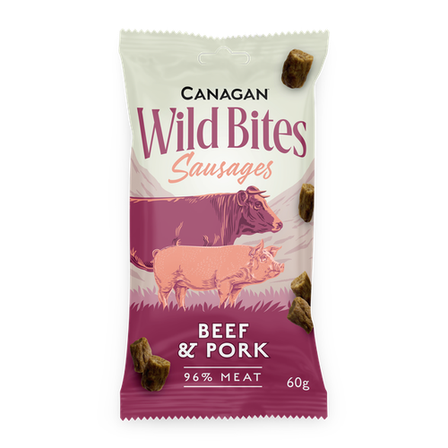 Canagan Wild Bites Sausages 60g - Beef & Pork