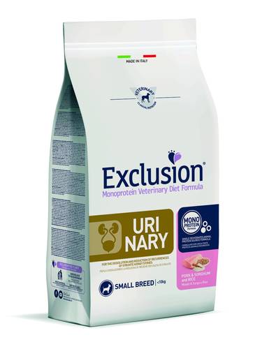 EXCLUSION Urinary Maiale,Sorgo e Riso small Breed