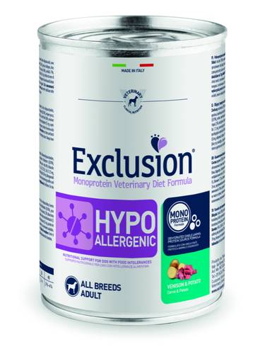 EXCLUSION Hypoallergenico Cervo e Patate 400g
