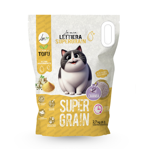 Ligo Nature La mia lettiera Tofu IPER AGGLOMERANTE Supergrain lavanda 6l