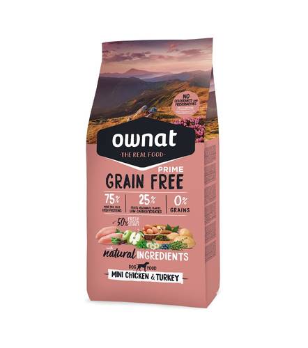 Ownat Dog Prime Grain Free Adult Mini Pollo e Tacchino Cani
